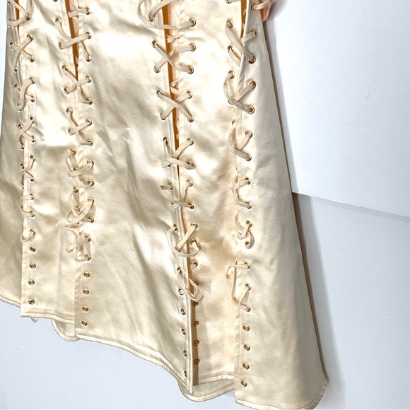 Oh Polly Callidora Lace Up Dress Gown Ivory Size US 4 NWT - Picture 11 of 15